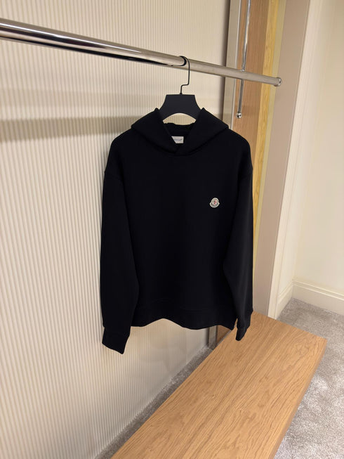 Sweat à capuche Moncler – Coton noir & empiècement logo