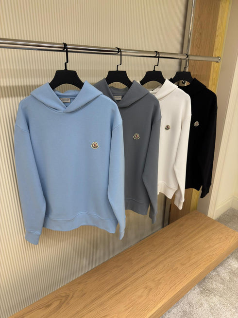 Sweat à capuche Moncler – Coton noir & empiècement logo