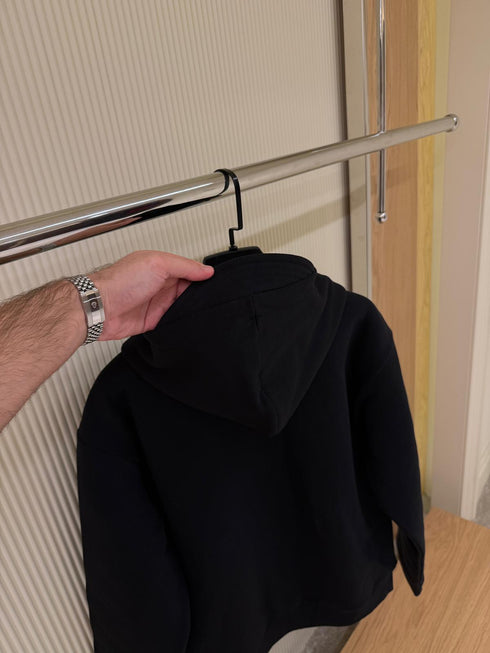 Hoodie Zippé Matelassé CELINE – Molleton Coton Noir / Blanc