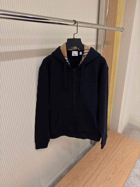 Burberry Hoodie Zip Logo – Noir