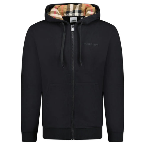 Burberry Hoodie Zip Logo – Noir