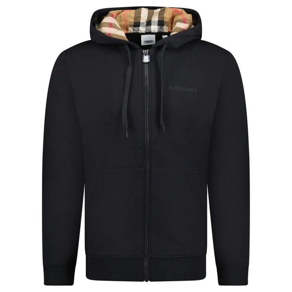 Burberry Hoodie Zip Logo – Noir