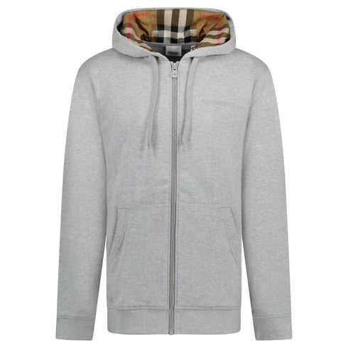 Burberry Hoodie Zip Logo – Gris