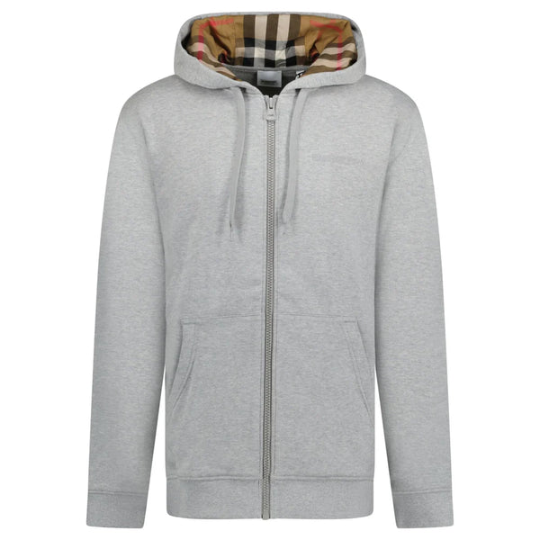 Burberry Hoodie Zip Logo – Gris