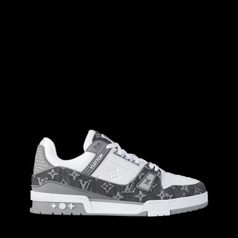 Sneaker LV Trainer – Gris Denim Monogram & Cuir embossé - Opulenza Paris