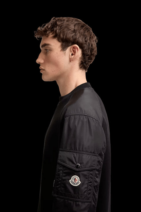 MONCLER - Moncler Sweat Noir en Coton Mélangé - Hanorio