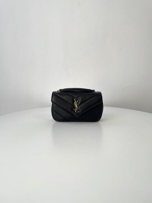 YSL - Sac Loulou Mini En Cuir D'agneau Noir - Hanorio