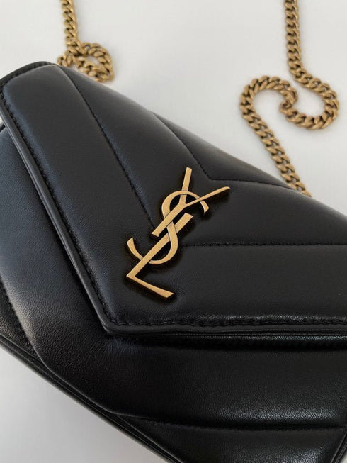 YSL - Sac Loulou Mini En Cuir D'agneau Noir - Hanorio