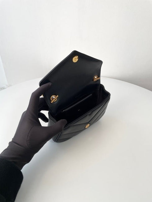 YSL - Sac Loulou Mini En Cuir D'agneau Noir - Hanorio