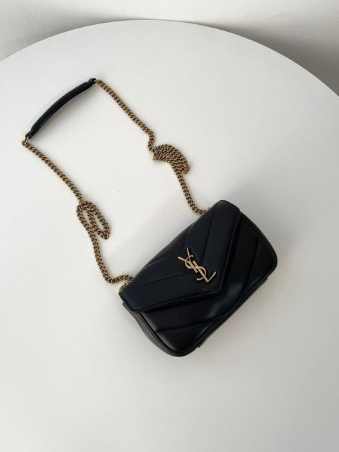 YSL - Sac Loulou Mini En Cuir D'agneau Noir - Hanorio