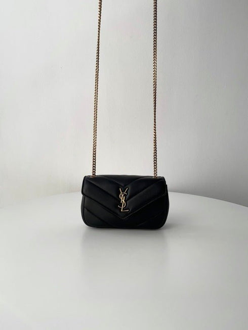 YSL - Sac Loulou Mini En Cuir D'agneau Noir - Hanorio
