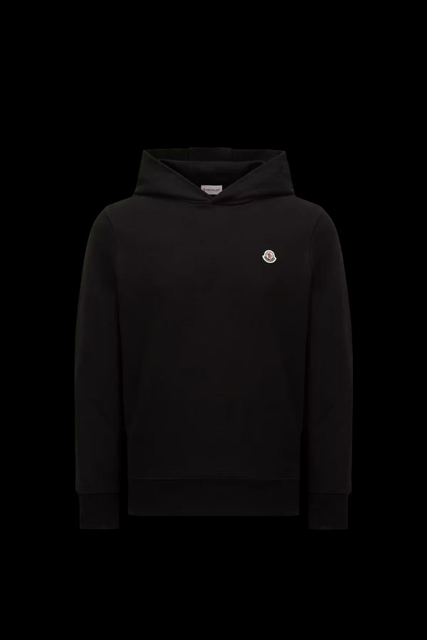 Sweat à capuche Moncler – Coton noir & empiècement logo