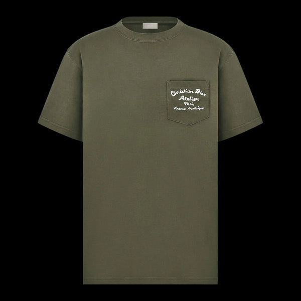DIOR - T-shirt Dior “Christian Dior Atelier” Relaxed Fit Khaki - Hanorio
